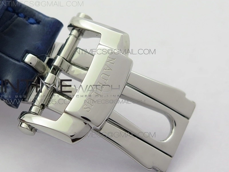 NAUTILUS 5726 SS GRF 1:1 BEST EDITION BLUE DIAL WORKING ANNUAL CALENDARON BLUE LEATHER STARP A.324 V2